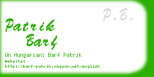 patrik barf business card